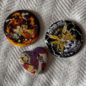 Hot Topic Hazbin Hotel Button Set - Black, Yellow, Red